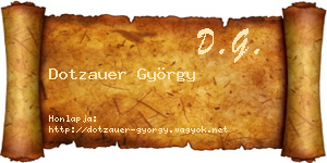 Dotzauer György névjegykártya